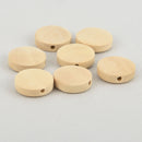 50 Natural Hinoki Wood Spacer Beads Coin Flat Round 15mm bme0521