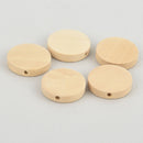 50 Natural Hinoki Wood Spacer Beads Coin Flat Round 20mm bme0522