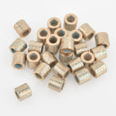 10 Light Gold Barrel Metal Beads Blue Verdigris Patina Spacer Beads 8mm bme0531