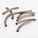 20 Copper Spacer Bead Tubes, Plated Curved Beads, 2" bme0548