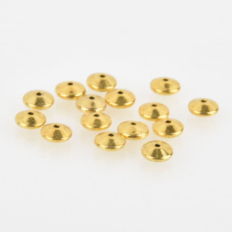 8mm Gold Saucer Spacer Beads, Bicone, x20 beads, bme0554