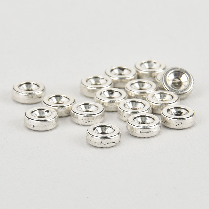 8mm Silver Saucer Spacer Beads, Bicone, x20 beads, bme0555