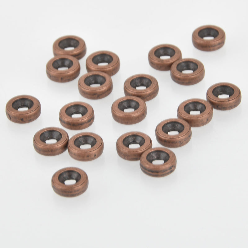 8mm Copper Rondelle Spacer Beads, x20 beads, bme0563