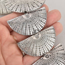 1 Silver Fan Bead, 2-1/8" long, bme0569