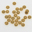 4mm DAISY Spacer Beads, Antique Gold, x50 beads, bme0571