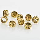 13mm Large Hole Spacer Beads, Antique Gold, 10 beads, bme0572