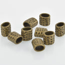 12mm Large Hole Spacer Beads, Oval Barrel, Bronze, 8 beads, bme0577