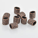 12mm Large Hole Spacer Beads, Oval Barrel, Copper, 8 beads, bme0579