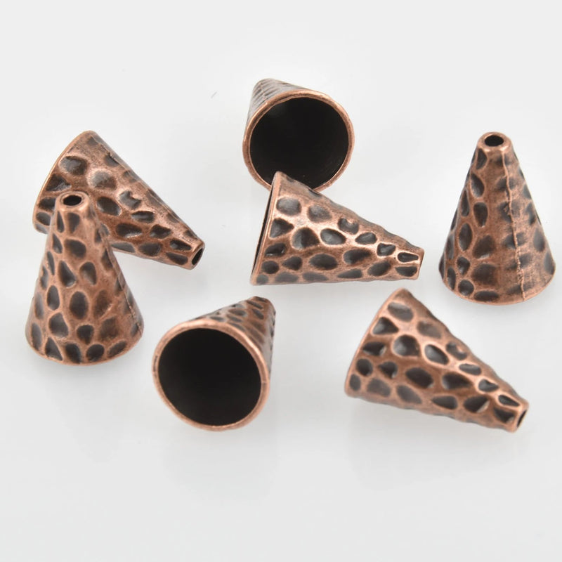 6 Copper Bead Cones fits 13mm bme0583