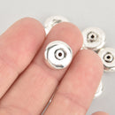 13mm Silver Saucer Beads, Metal Rondelle Spacer Beads, x10 beads, bme0595