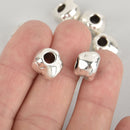 12mm Silver Nugget Beads, Metal Spacer Beads, Large Hole, x10 beads, bme0599