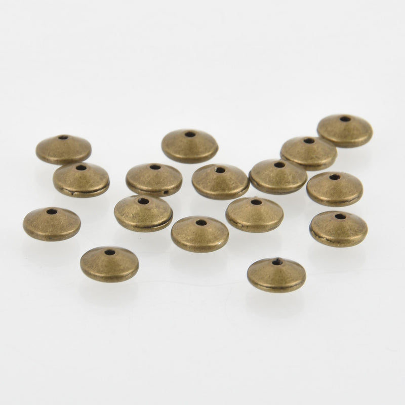 8mm Bronze Saucer Spacer Beads, Bicone, x20 beads, bme0601