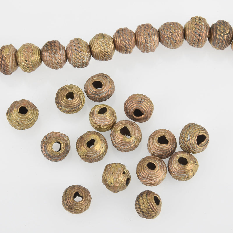 12mm African Brass Beads, Round, x10 beads, bme0608