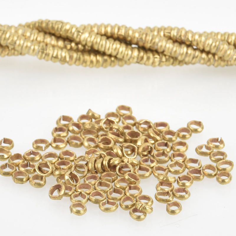 2mm African Brass Beads, Rondelle, about 500 tiny beads, bme0615