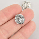 6 Silver Swirl Beads, Metal Spacer Beads 15mm x 13mm, bme0624