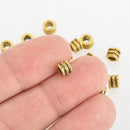 6mm Gold Tube Spacer Beads, x30 beads, bme0628