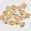 6 Light Gold Swirl Beads, Metal Spacer Beads 15mm x 13mm, bme0636