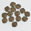 6 Bronze Swirl Beads, Metal Spacer Beads 15mm x 13mm, bme0637