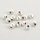 8mm Silver Nugget Beads, Metal Spacer Beads, Large Hole, x25 beads, bme0638