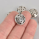 8 Silver Filigree Metal Beads Spacer Beads Saucer, 16mm, bme0640