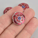 Enamel Mala Bead, 3-hole Guru Bead, bme0662