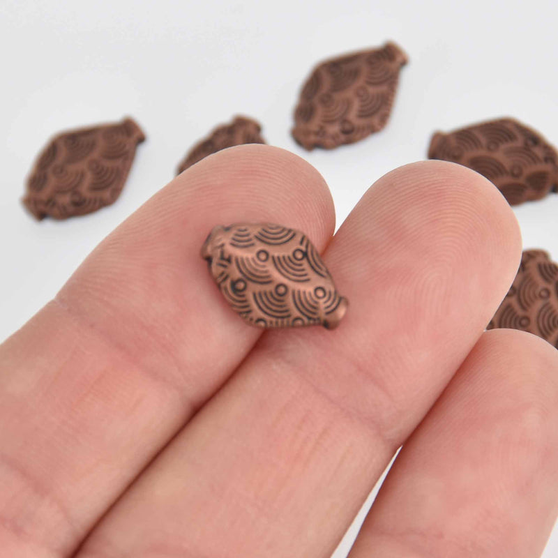 20 Copper Diamond Beads, 14x10mm, bme0669