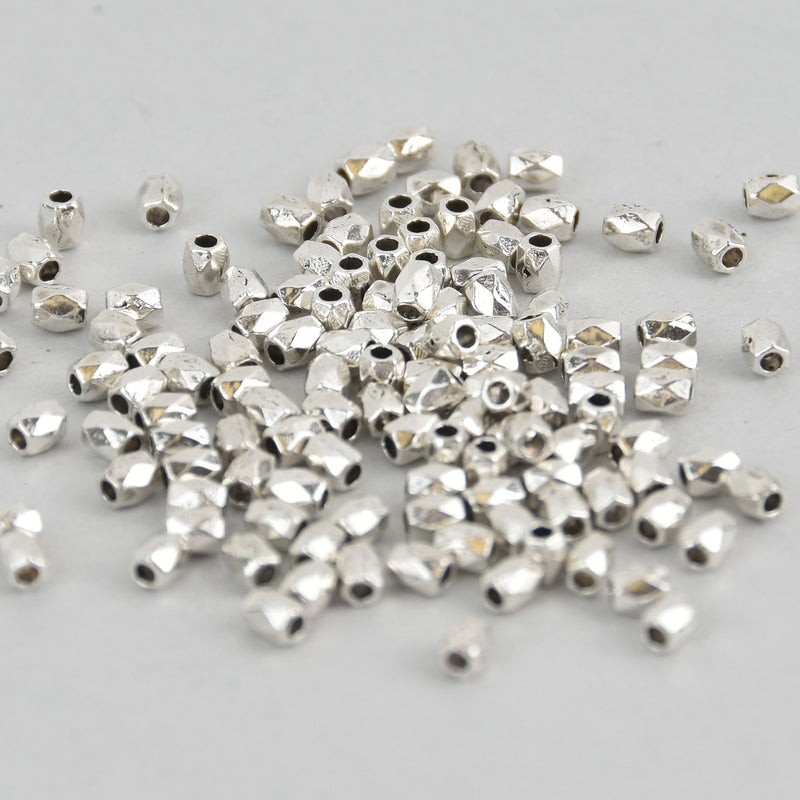 3mm Silver Spacer Beads faceted bicone metal beads 50 pcs bme0678