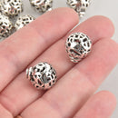 16mm Silver Mala Beads, 3-hole Guru Beads, Filigree, x5 beads, bme0681