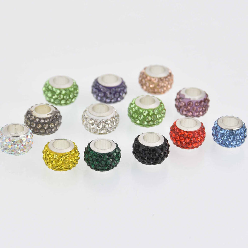 20 Crystal Euro Beads, Silver Core, 12mm, bme0695
