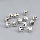 30 Silver Round Spacer Beads, 9mm, faceted, bme0697