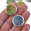 23mm Mood Beads, Coin, 2 beads, bme0708