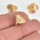 6 Matte Gold Tulip Bead Caps, fits 8mm to 10mm, Bead Cones, bme0714