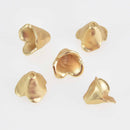 6 Matte Gold Tulip Bead Caps, fits 8mm to 10mm, Bead Cones, bme0714