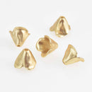 6 Matte Gold Tulip Bead Caps, fits 8mm to 10mm, Bead Cones, bme0714