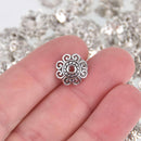 10 Silver Bead Caps 13mm, fits 18mm, bme0715