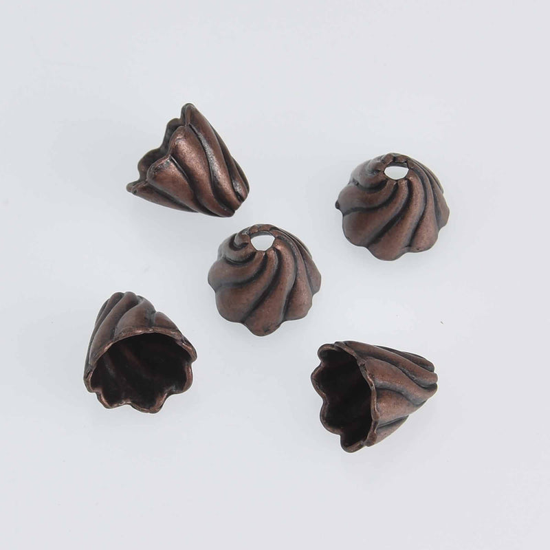 10 Copper Bead Cones fits 12-16mm bme0716