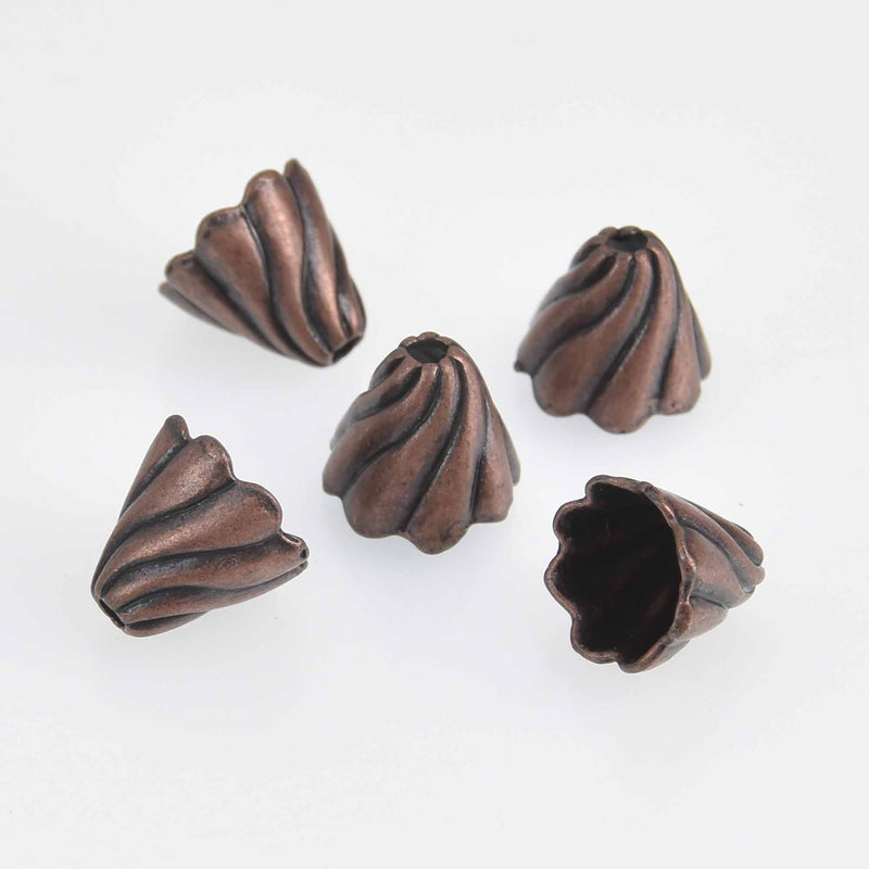 10 Copper Bead Cones fits 12-16mm bme0716