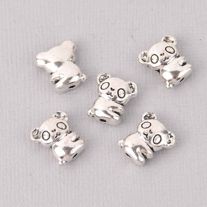 10 Silver Koala Bear Spacer Beads, 13mm, bme0723