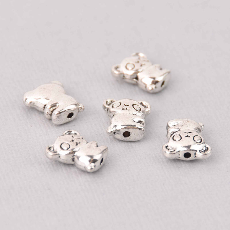 10 Silver Koala Bear Spacer Beads, 13mm, bme0723