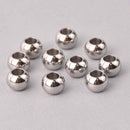 10mm Stainless Steel Beads, Large Hole, Round, Silver, 20 beads, bme0724