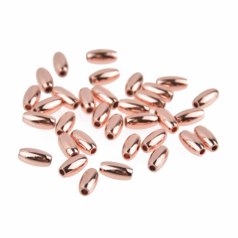 20 Rose Gold Brass Oval Beads, 7mm, bme0725
