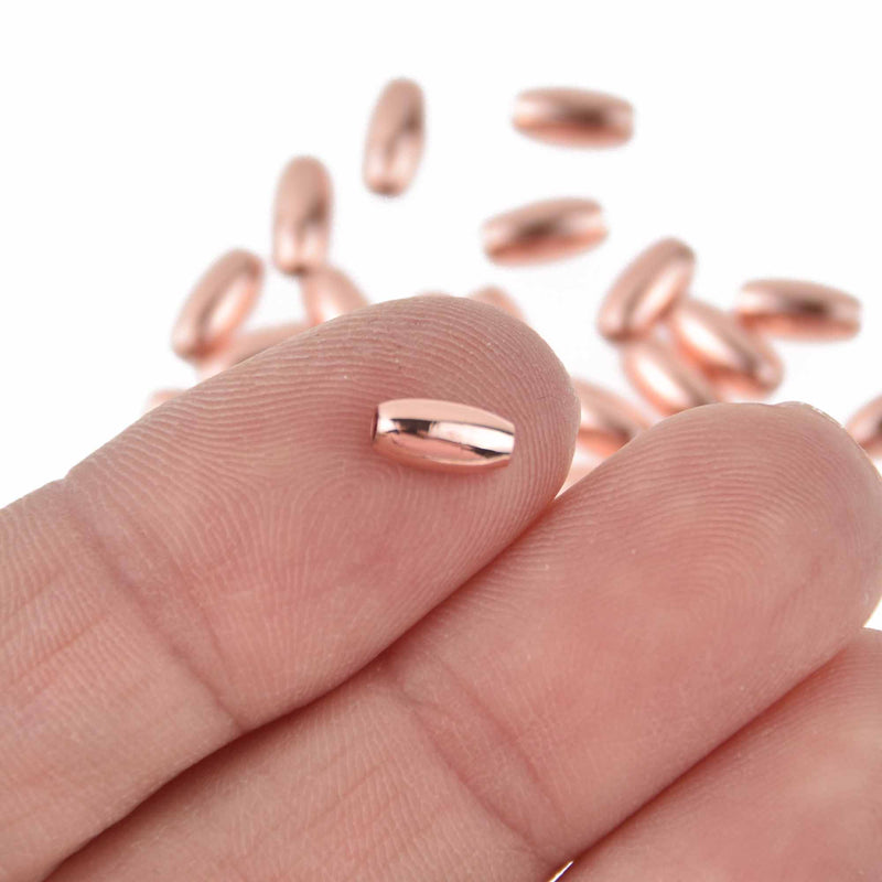 20 Rose Gold Brass Oval Beads, 7mm, bme0725