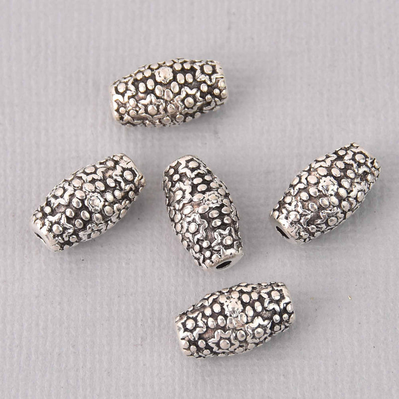 10 Silver Tube Spacer Beads, 12mm, bme0728