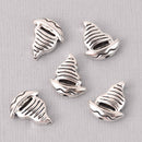 10 Silver Sailboat Spacer Beads, 15mm, bme0729