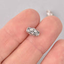 20 Silver Tube Spacer Beads, 9mm, bme0734