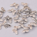 10 Silver Butterfly Spacer Beads, 20mm, bme0746