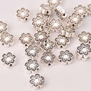 13mm Silver Flower Spacer Beads, x15 beads, bme0758