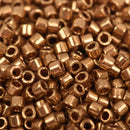 Size 10/0 Miyuki Delica Seed Beads, Metallic Light Bronze, 7 Grams, Color DBM0022L, bsd0020