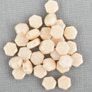 30 Honeycomb Beads, 6mm, CHALK BEIGE, Off White Czech Glass Beads, bsd0106