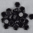 30 Honeycomb Beads, 6mm, JET BLACK, Opaque Czech Glass Beads, bsd0120